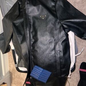 Black leather jacket